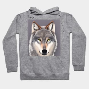 Wolf Face Illustrated In Pastels Hoodie